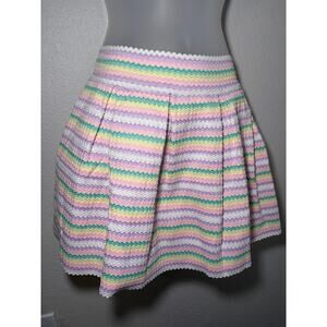 A. PEACH Pastel Striped Mini Skirt, Size Medium (Fits Like a Small)